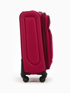 Чемодан на колёсах маленький 45 л (S), на молнии, с увеличением, кодовый замок, 4 колеса, красный - Фото 5