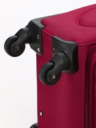 Чемодан на колёсах маленький 45 л (S), на молнии, с увеличением, кодовый замок, 4 колеса, красный - Фото 9