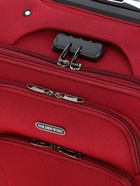 Чемодан на колёсах маленький 45 л (S), на молнии, с увеличением, кодовый замок, 4 колеса, красный - Фото 10