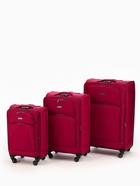 Чемодан на колёсах средний 72 л (M), на молнии, с увеличением, кодовый замок, 4 колеса, красный - Фото 13