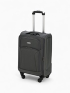 Чемодан на колёсах маленький 45 л (S), на молнии, с увеличением, кодовый замок, 4 колеса, серый - Фото 2