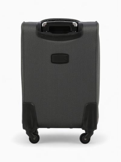 Чемодан на колёсах маленький 45 л (S), на молнии, с увеличением, кодовый замок, 4 колеса, серый