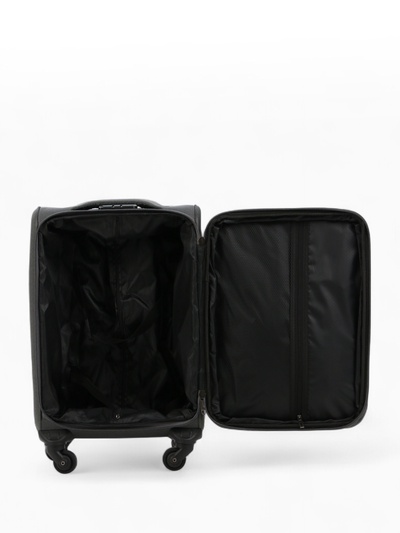 Чемодан на колёсах маленький 45 л (S), на молнии, с увеличением, кодовый замок, 4 колеса, серый