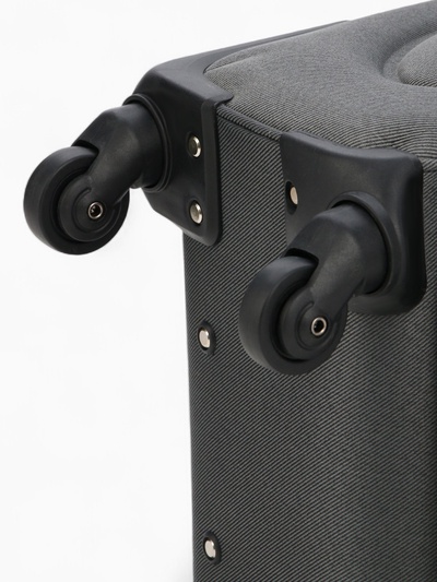 Чемодан на колёсах маленький 45 л (S), на молнии, с увеличением, кодовый замок, 4 колеса, серый