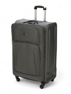 Чемодан на колёсах большой 97 л (L), на молнии, с увеличением, кодовый замок, 4 колеса, серый - Фото 2