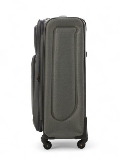 Чемодан на колёсах большой 97 л (L), на молнии, с увеличением, кодовый замок, 4 колеса, серый