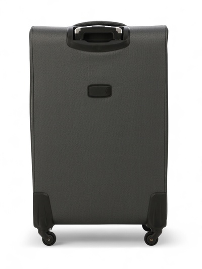 Чемодан на колёсах большой 97 л (L), на молнии, с увеличением, кодовый замок, 4 колеса, серый