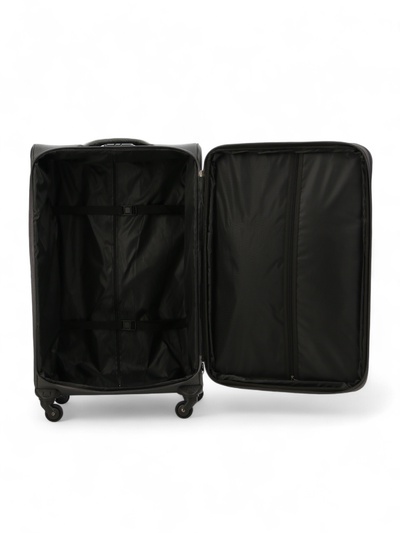 Чемодан на колёсах большой 97 л (L), на молнии, с увеличением, кодовый замок, 4 колеса, серый