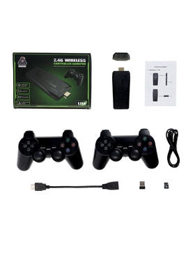 Игровая приставка Game-5, 8/16/32 бита, 4K, 64 ГБ, HDMI, microSD, 2 джойстика, черная 10876413