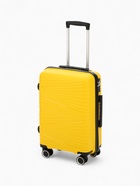 Чемодан на колёсах маленький 44 л (S), на молнии, кодовый замок, 4 колеса, жёлтый - Фото 2