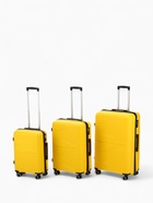 Чемодан на колёсах маленький 44 л (S), на молнии, кодовый замок, 4 колеса, жёлтый - Фото 11