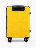 Чемодан на колёсах маленький 44 л (S), на молнии, кодовый замок, 4 колеса, жёлтый - Фото 4