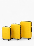 Чемодан на колёсах средний 75 л (M), на молнии, кодовый замок, 4 колеса, жёлтый - Фото 12