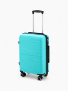 Чемодан на колёсах маленький 44 л (S), на молнии, кодовый замок, 4 колеса, голубой - Фото 2