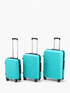 Чемодан на колёсах маленький 44 л (S), на молнии, кодовый замок, 4 колеса, голубой - Фото 11