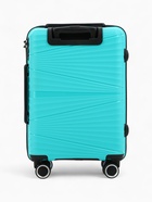 Чемодан на колёсах маленький 44 л (S), на молнии, кодовый замок, 4 колеса, голубой - Фото 4