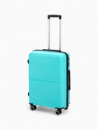 Чемодан на колёсах средний 75 л (M), на молнии, кодовый замок, 4 колеса, голубой - Фото 2