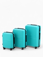 Чемодан на колёсах средний 75 л (M), на молнии, кодовый замок, 4 колеса, голубой - Фото 12