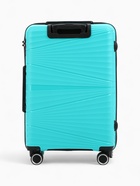 Чемодан на колёсах средний 75 л (M), на молнии, кодовый замок, 4 колеса, голубой - Фото 4