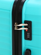 Чемодан на колёсах средний 75 л (M), на молнии, кодовый замок, 4 колеса, голубой - Фото 8