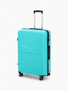 Чемодан на колёсах большой 111 л (L), на молнии, кодовый замок, 4 колеса, голубой - Фото 2