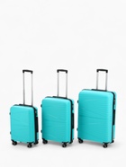 Чемодан на колёсах большой 111 л (L), на молнии, кодовый замок, 4 колеса, голубой - Фото 11