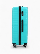 Чемодан на колёсах большой 111 л (L), на молнии, кодовый замок, 4 колеса, голубой - Фото 3