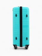 Чемодан на колёсах большой 111 л (L), на молнии, кодовый замок, 4 колеса, голубой - Фото 5
