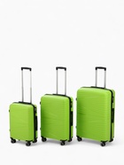 Чемодан на колёсах маленький 44 л (S), на молнии, кодовый замок, 4 колеса, зелёный - Фото 11