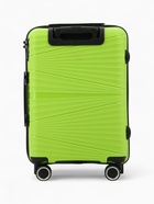 Чемодан на колёсах маленький 44 л (S), на молнии, кодовый замок, 4 колеса, зелёный - Фото 4
