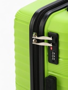 Чемодан на колёсах маленький 44 л (S), на молнии, кодовый замок, 4 колеса, зелёный - Фото 8