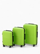 Чемодан на колёсах большой 111 л (L), на молнии, кодовый замок, 4 колеса, зелёный - Фото 12