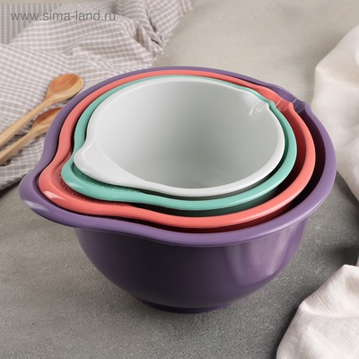 УЦЕНКА Набор емкостей для миксера, 4 шт., 1.4 л, 1.9 л, 2.6 л, нет миски 3.6 л, МИКС