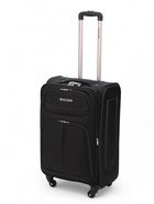 УЦЕНКА Чемодан на колёсах средний 72 л (M), на молнии, кодовый замок, 4 колеса, чёрный - Фото 1