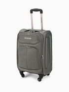 Чемодан на колёсах Royalbag маленький 46 л (S), на молнии, с увеличением, кодовый замок, 4 колеса, серый - Фото 5