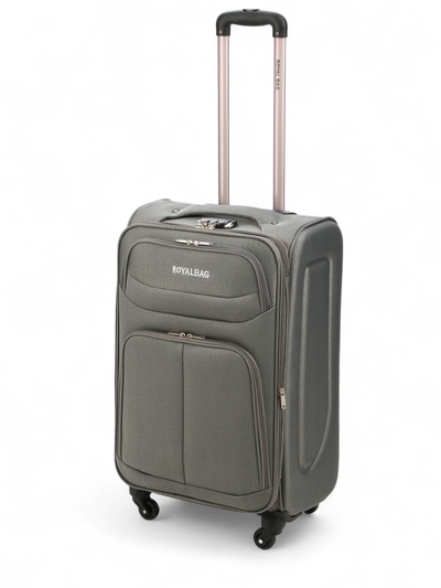 УЦЕНКА Чемодан на колёсах средний 60 л (M), на молнии, с увеличением, кодовый замок, 4 колеса, серый