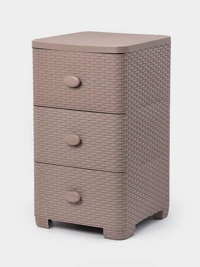 УЦЕНКА Комод 3-х секционный «Плетенка», 37.5×36×63 см, какао