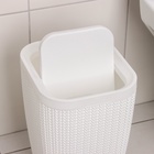 УЦЕНКА Контейнер для мусора «Вязаное плетение», 10 л, белый, без крышки - Фото 3