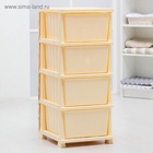 УЦЕНКА Комод 4-х секционный «Декор. Барокко», 38.5×47×95 см, слоновая кость (1 ящик белый) - Фото 4