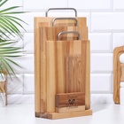 УЦЕНКА Набор досок разделочных «Прямоугольник», 3 шт., металлическая ручка, 34×22×1.8;31×20×1.8., без подставки - Фото 2