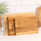 УЦЕНКА Набор досок разделочных «Прямоугольник», металлические ручки, 39×23×2 см, 33×20×1.8 см, 28×18 см - Фото 1