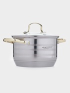 Кастрюля Катунь «Элис Голд», 2.5 л, d=18 см, стеклянная крышка, золотые ручки, капсульное дно, индукция, нержавеющая сталь, серебристая - Фото 2