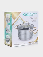 Кастрюля Катунь «Элис Голд», 2.5 л, d=18 см, стеклянная крышка, золотые ручки, капсульное дно, индукция, нержавеющая сталь, серебристая - Фото 8