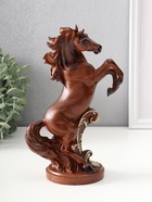 Фигурка полистоун «Конь на дыбах, золотой узор», под дерево, 14×9×24 см - Фото 2