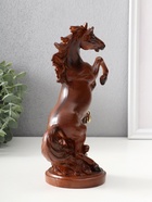 Фигурка полистоун «Конь на дыбах, золотой узор», под дерево, 14×9×24 см - Фото 3