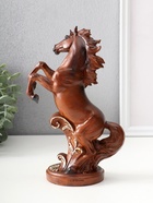 Фигурка полистоун «Конь на дыбах, золотой узор», под дерево, 14×9×24 см - Фото 4