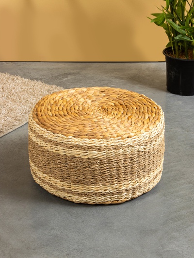 Пуфик, 40×40×20 см, водный гиацинт, сиграсс