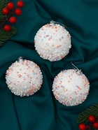 Ёлочные игрушки «Абель», шары новогодние, d=8 см, 3 шт., колор - Фото 3