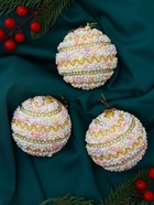 Ёлочные игрушки «Абель галант», шары новогодние, d=8 см, 3 шт., колор - Фото 3