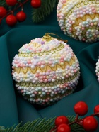 Ёлочные игрушки «Абель галант», шары новогодние, d=8 см, 3 шт., колор - фото 6644321